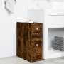 Narrow bathroom cabinet with smoked oak wood and wheels | Foro24|Onlineshop| Casa, Jardín y Más Foro24.es