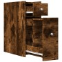 Narrow bathroom cabinet with smoked oak wood and wheels | Foro24|Onlineshop| Casa, Jardín y Más Foro24.es