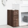 Narrow brown oak wood bathroom cabinet with wheels by , Lockers and storage cabinets - Ref: Foro24-855292, Price: 78,23 €, Di...