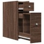 Narrow brown oak wood bathroom cabinet with wheels by , Lockers and storage cabinets - Ref: Foro24-855292, Price: 78,23 €, Di...