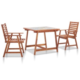 3-piece garden dining set made of acacia wood with mosaic tile design. by , Garden sets - Ref: Foro24-278927, Price: 304,24 €...