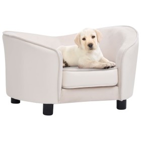 Plush and cream synthetic leather dog sofa 69x49x40 cm by , Beds for dogs - Ref: Foro24-171036, Price: 98,46 €, Discount: %