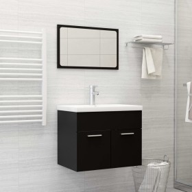 Engineered wood black bathroom furniture set by , Bathroom furniture - Ref: Foro24-3071316, Price: 229,27 €, Discount: %