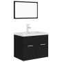 Badezimmerschrank-Set aus schwarzer Ingenieurholzmasse von , Badezimmermöbel - Ref: Foro24-3071316, Preis: 219,02 €, Rabatt: %