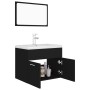 Badezimmerschrank-Set aus schwarzer Ingenieurholzmasse von , Badezimmermöbel - Ref: Foro24-3071316, Preis: 219,02 €, Rabatt: %