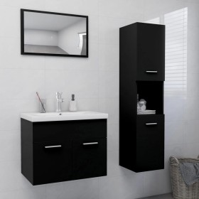 Engineered wood black bathroom furniture set by , Bathroom furniture - Ref: Foro24-3071406, Price: 277,78 €, Discount: %