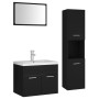 Badezimmerschrank-Set aus schwarzer Ingenieurholzmasse von , Badezimmermöbel - Ref: Foro24-3071406, Preis: 277,78 €, Rabatt: %