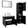 Badezimmerschrank-Set aus schwarzer Ingenieurholzmasse von , Badezimmermöbel - Ref: Foro24-3071406, Preis: 277,78 €, Rabatt: %