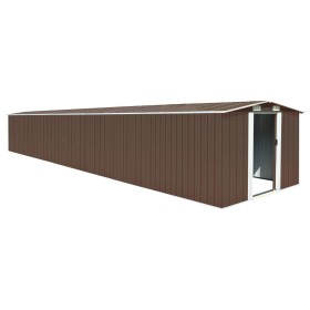 Cobertizo de jardín acero galvanizado marrón 257x779x181 cm de , Cobertizos - Ref: Foro24-47035, Precio: 783,05 €, Descuento: %