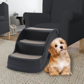 Escalera para perros plegable de 3 peldaños negra de , Escalones y rampas para mascotas - Ref: Foro24-171173, Precio: 50,34 €...