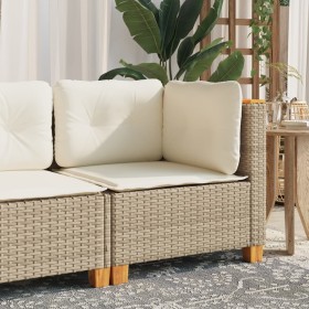 Corner garden sofa with beige synthetic rattan cushions by , Outdoor sofas - Ref: Foro24-365904, Price: 99,93 €, Discount: %