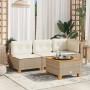 Gartenecksofa mit beigen Kissen aus synthetischem Rattan von , Outdoor-Sofas - Ref: Foro24-365904, Preis: 99,93 €, Rabatt: %