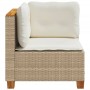 Corner garden sofa with beige synthetic rattan cushions by , Outdoor sofas - Ref: Foro24-365904, Price: 99,93 €, Discount: %