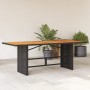 Garden table with acacia wood surface and black rattan, 190x80x75cm. by , Garden tables - Ref: Foro24-365600, Price: 220,10 €...