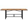 Garden table with acacia wood surface and black rattan, 190x80x75cm. by , Garden tables - Ref: Foro24-365600, Price: 220,10 €...