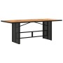 Garden table with acacia wood surface and black rattan, 190x80x75cm. by , Garden tables - Ref: Foro24-365600, Price: 220,10 €...