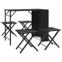 Folding 5-piece black PE rattan garden dining set | Foro24|Onlineshop| Casa, Jardín y Más Foro24.es