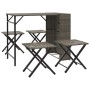 Folding 5-piece PE gray rattan garden dining set | Foro24|Onlineshop| Casa, Jardín y Más Foro24.es