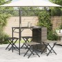 Folding 5-piece PE gray rattan garden dining set | Foro24|Onlineshop| Casa, Jardín y Más Foro24.es