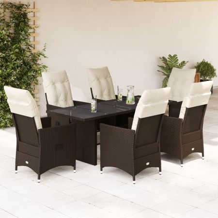 7-piece garden dining set with brown synthetic rattan cushions by , Garden sets - Ref: Foro24-3276776, Price: 951,14 €, Disco...