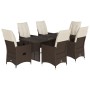 7-piece garden dining set with brown synthetic rattan cushions | Foro24|Onlineshop| Casa, Jardín y Más Foro24.es