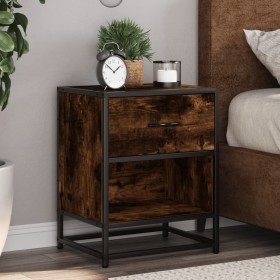 Engineered wood smoked oak bedside table 40x31x50