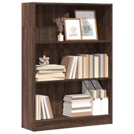 Estantería de madera de ingeniería marrón roble 80x24x109 cm de , Librerías y estanterías - Ref: Foro24-857841, Precio: 58,16...