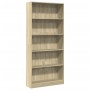 Engineered wood bookshelf in Sonoma oak, 80x24x176 cm. by , Bookcases and shelves - Ref: Foro24-857855, Price: 77,31 €, Disco...