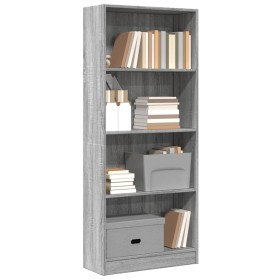 Engineered wood bookshelf in Sonoma gray