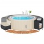 Acacia wood and black synthetic rattan whirlpool bathtub edge by , Pool and spa accessories - Ref: Foro24-365614, Price: 218,...