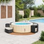 Borde bañera hidromasaje madera acacia y ratán sintético negro de , Accesorios para piscinas y spa - Ref: Foro24-365614, Prec...