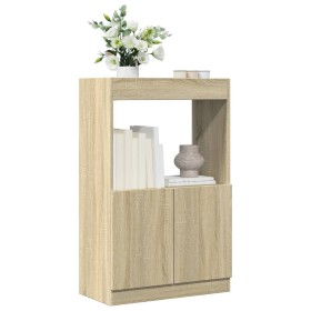 Tall sideboard made of Sonoma oak engineered wood, measuring 63x33x100 cm. by , Bookcases and shelves - Ref: Foro24-855099, P...