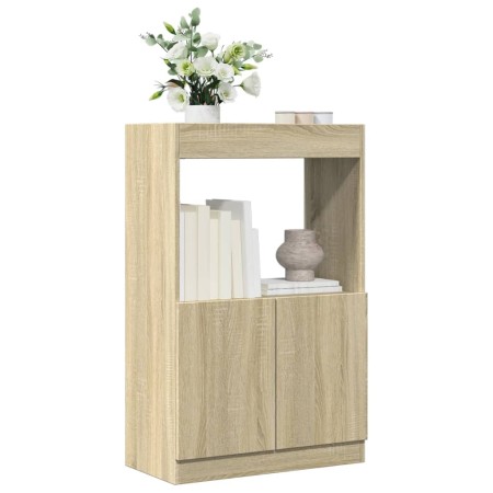 Aparador alto madera ingeniería roble Sonoma 63x33x100 cm de , Librerías y estanterías - Ref: Foro24-855099, Precio: 68,16 €,...