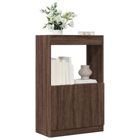 Aparador de madera de ingeniería marrón roble 63x33x100 cm de , Librerías y estanterías - Ref: Foro24-855103, Precio: 69,97 €...