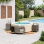 Borde bañera hidromasaje madera acacia y ratán sintético gris de , Accesorios para piscinas y spa - Ref: Foro24-3270652, Prec...