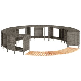 Acacia wood and gray synthetic rattan whirlpool