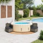 Borde bañera hidromasaje madera acacia y ratán sintético gris de , Accesorios para piscinas y spa - Ref: Foro24-3270646, Prec...