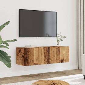 Wand-TV-Möbel 2 Stück aus gealtertem Holz