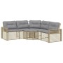 L-shaped garden sofa with beige PE rattan cushions and stool by , Outdoor sofas - Ref: Foro24-365897, Price: 346,10 €, Discou...