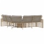 L-förmiges Gartensofa mit Kissen und Hocker aus beigem PE-Rattan. | Foro24|Onlineshop| Casa, Jardín y Más Foro24.es