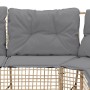 L-förmiges Gartensofa mit Kissen und Hocker aus beigem PE-Rattan. | Foro24|Onlineshop| Casa, Jardín y Más Foro24.es