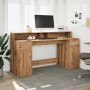 Engineered oak artisan wood desk with LED lights, measuring 160x55x91cm. by , Desks - Ref: Foro24-3309437, Price: 201,28 €, D...