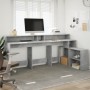 Desk with LED lights, engineered wood, gray concrete finish, 200x104x91cm by , Desks - Ref: Foro24-3309468, Price: 198,57 €, ...