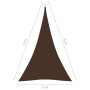 Toldo de vela triangular tela Oxford marrón 5x6x6 m de vidaXL, Sombrillas - Ref: Foro24-135841, Precio: 49,08 €, Descuento: %