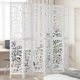 6-panel solid Paulownia wood white room divider by , Room dividers - Ref: Foro24-358748, Price: 187,02 €, Discount: %