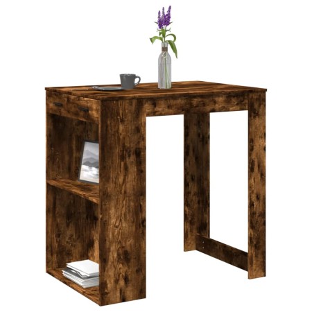 Mesa alta de bar madera ingeniería roble ahumado 102x70x103,5cm de , Mesas de cocina y de comedor - Ref: Foro24-3309325, Prec...