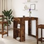 High bar table made of smoked oak engineered wood, 102x70x103.5cm by , Kitchen and dining tables - Ref: Foro24-3309325, Price...