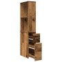 Schmaler Badezimmerschrank mit Rollen und verwittertem Holz von , Schließfächer und Lagerschränke - Ref: Foro24-855302, Preis...