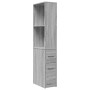 Narrow bathroom cabinet with wheels in Sonoma gray wood by , Lockers and storage cabinets - Ref: Foro24-855300, Price: 95,82 ...