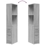 Narrow bathroom cabinet with wheels in Sonoma gray wood by , Lockers and storage cabinets - Ref: Foro24-855300, Price: 95,82 ...